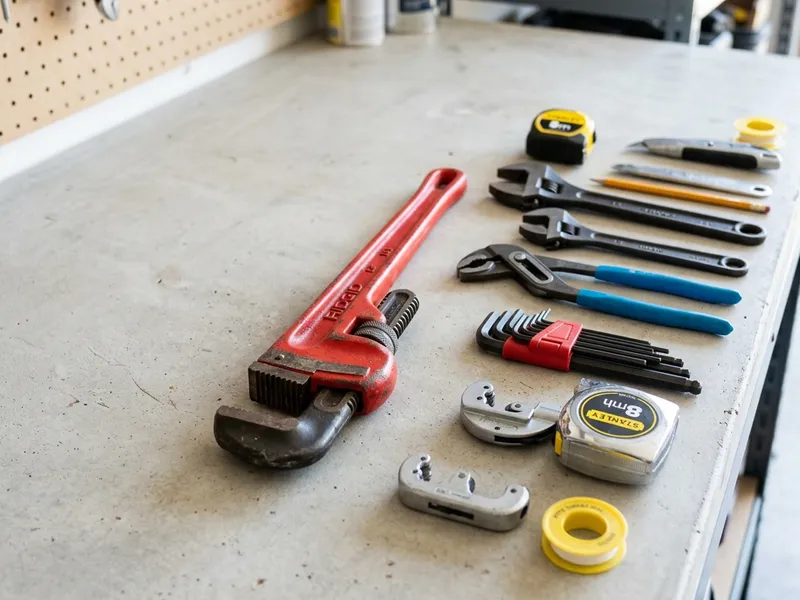 Professional plumbers in Pleasant Hill, IA equipped with top-tier tools for residential and commercial plumbing services.